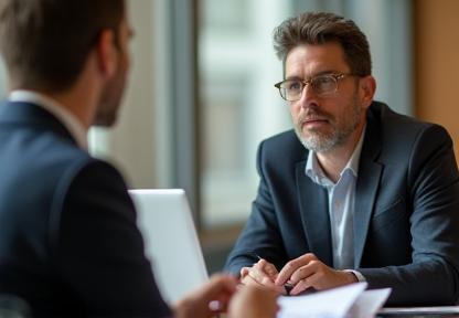 Two people talking, representing media training.